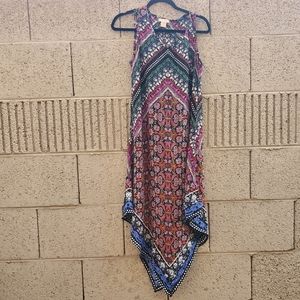 Klozlyne Handkerchief Hem Boho Dress.